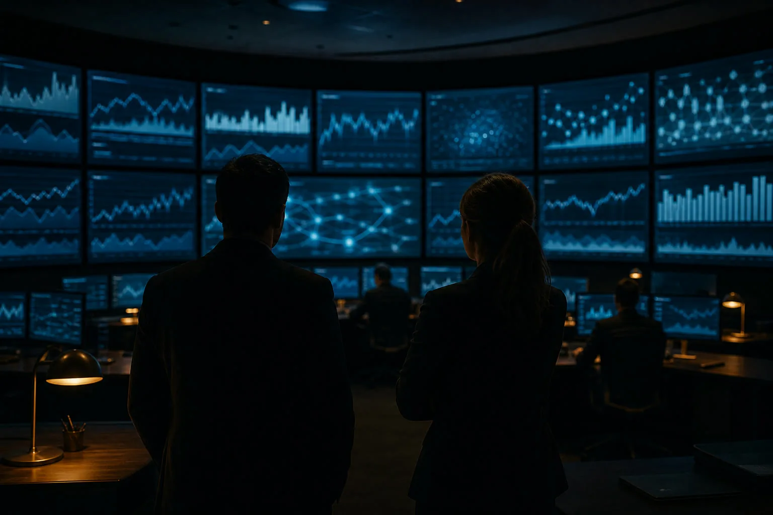 Operations room, agents at work